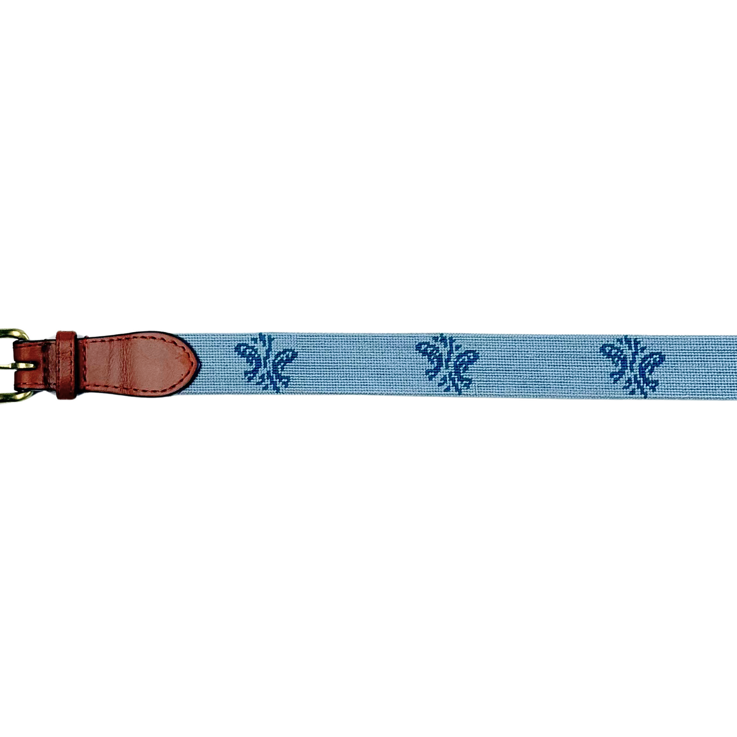 Kiawah River Signature Needlepoint Belt - Antique Blue and Dark Turquoise