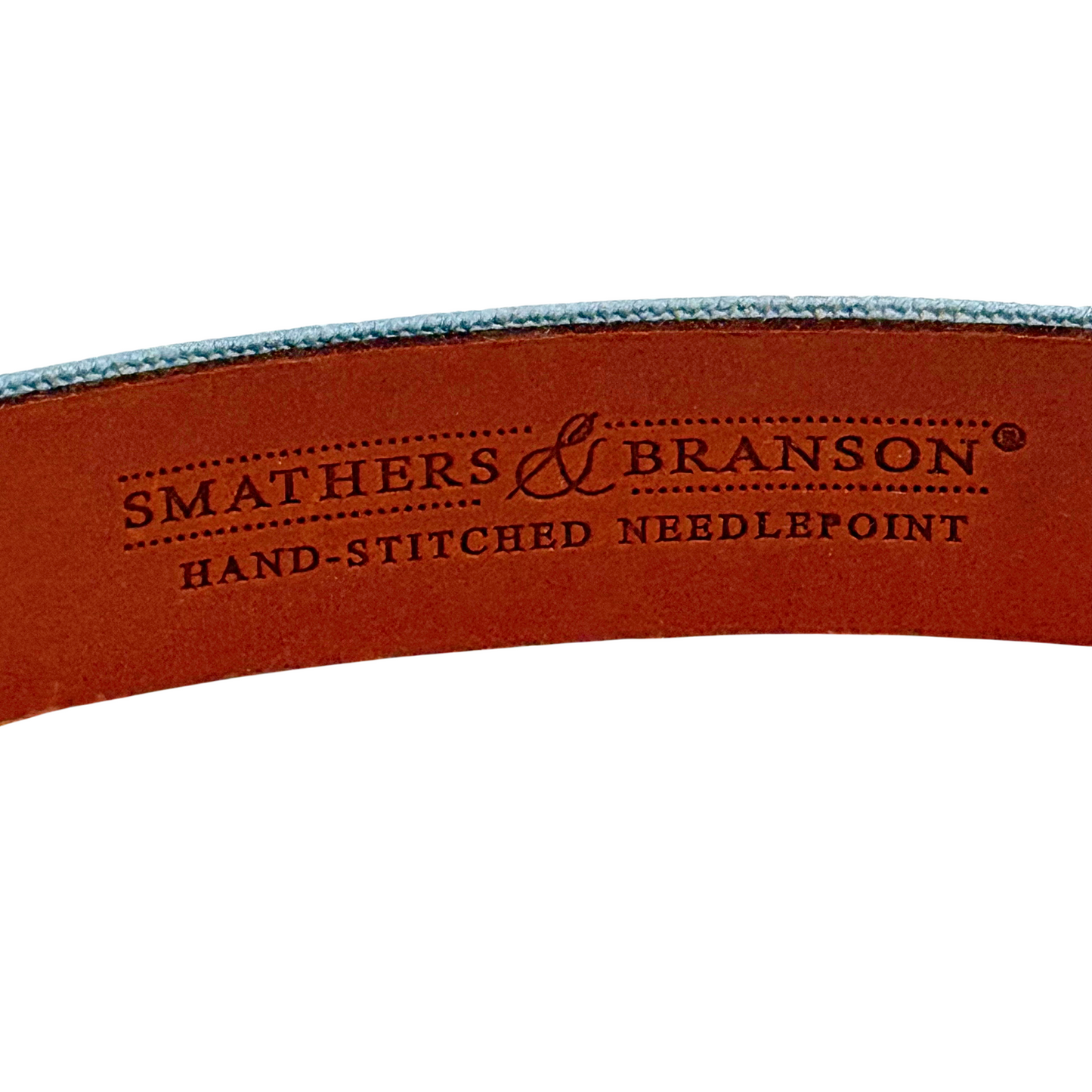 Kiawah River Signature Needlepoint Belt - Antique Blue and Dark Turquoise