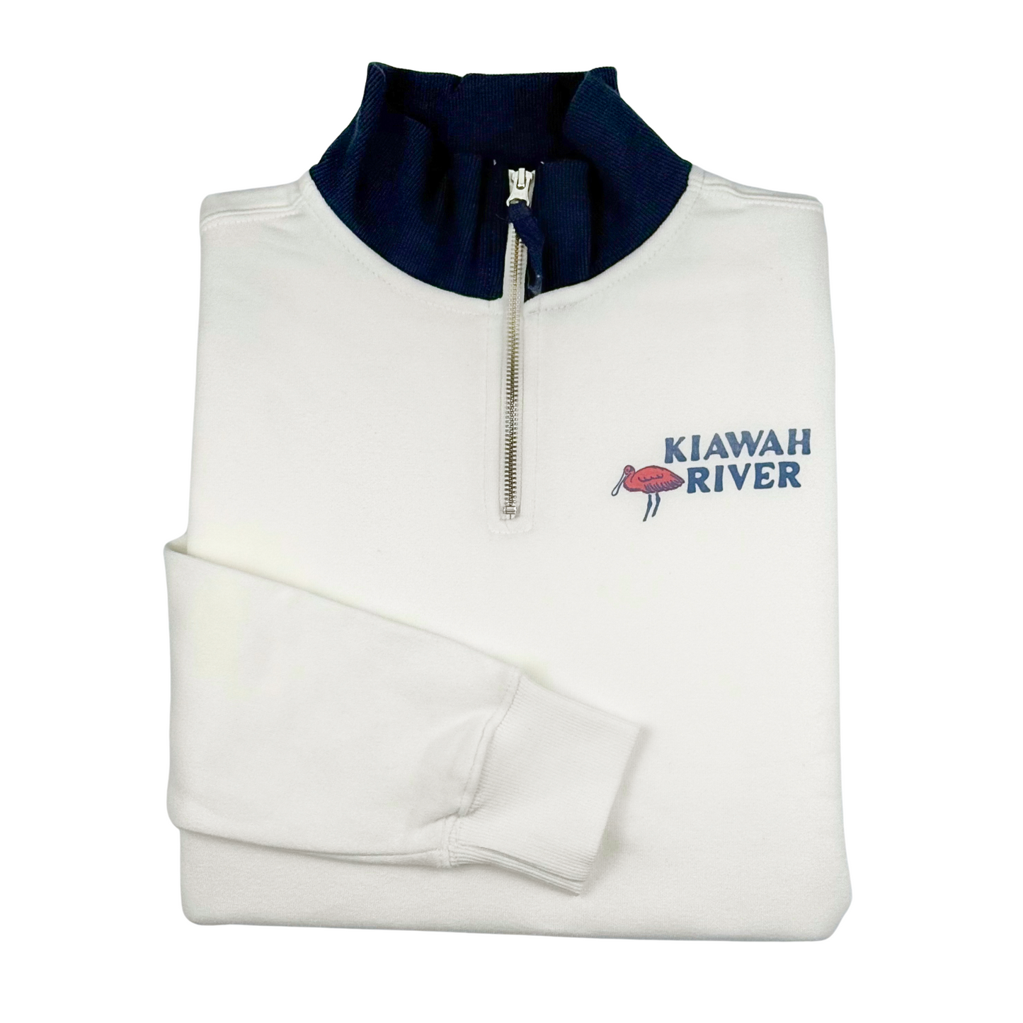 Women's Free as a Bird Quarter Zip - Ivory and Navy