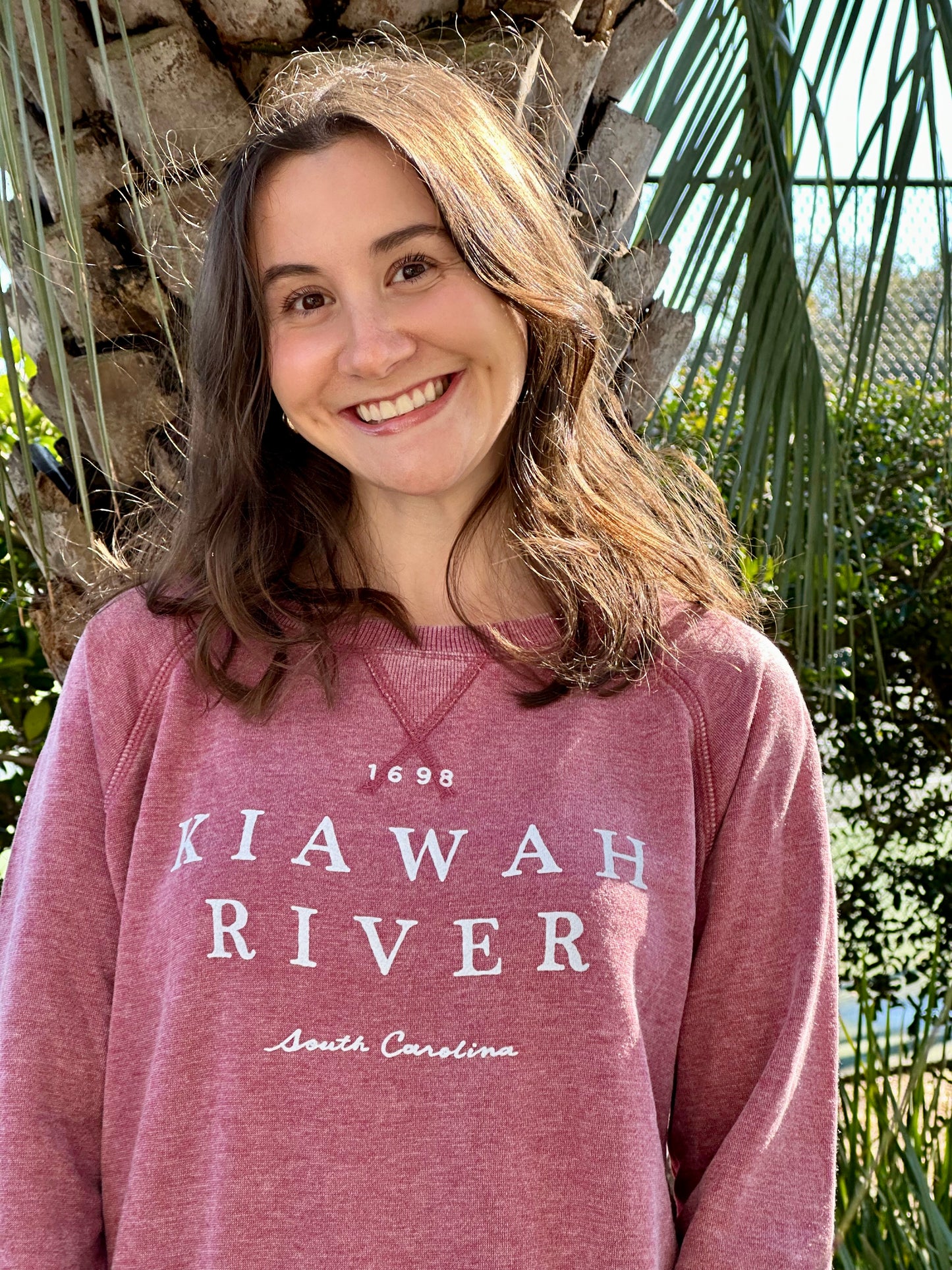 Women's 1698 Burnout Wash Sweatshirt - Cranberry