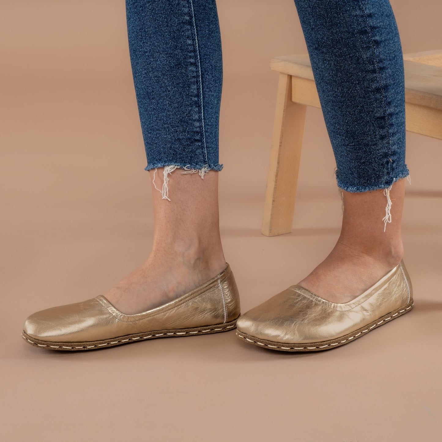 Women's Gold Barefoot Ballet Flats