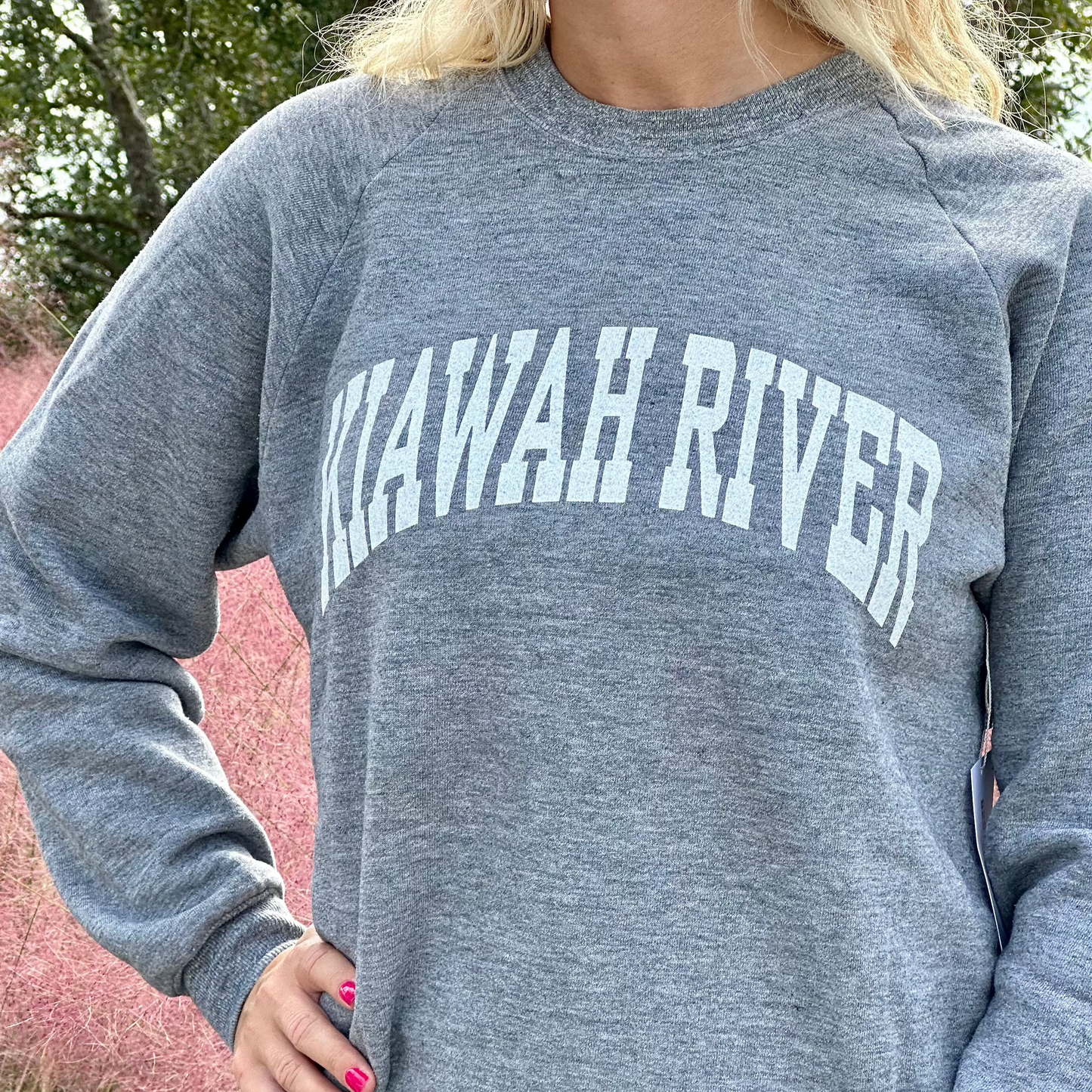 Medium Grey - Vintage Kiawah River Varsity Sweatshirt