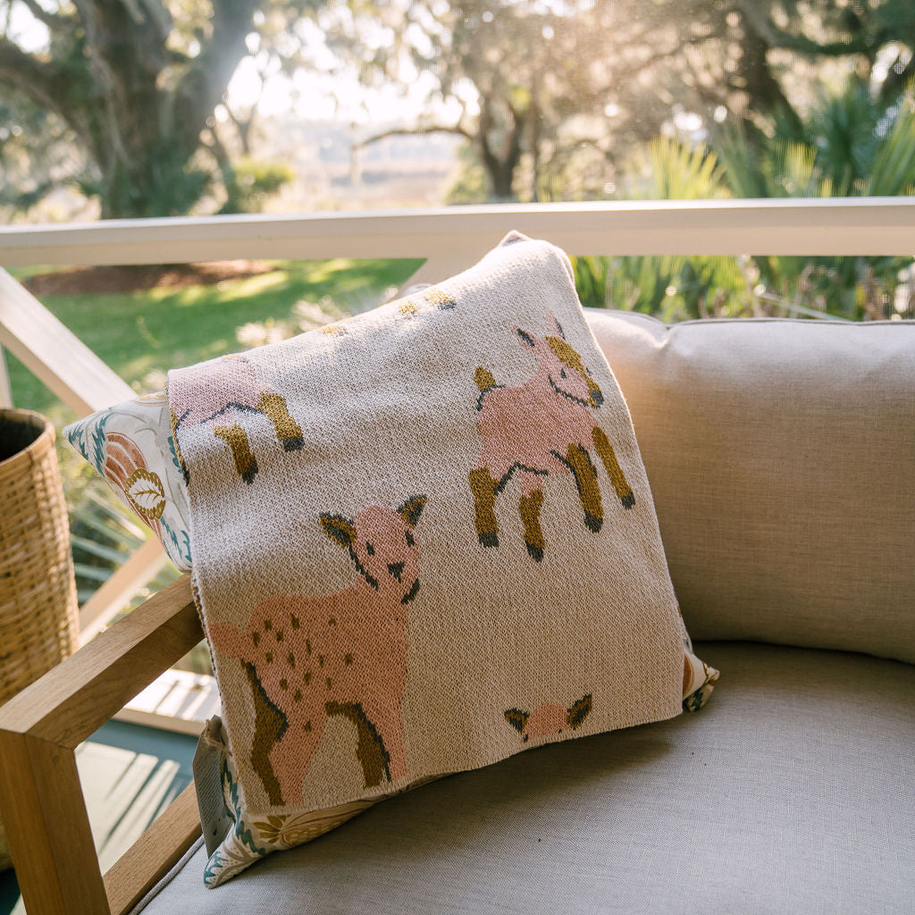 Baby Blanket in Pink Goats