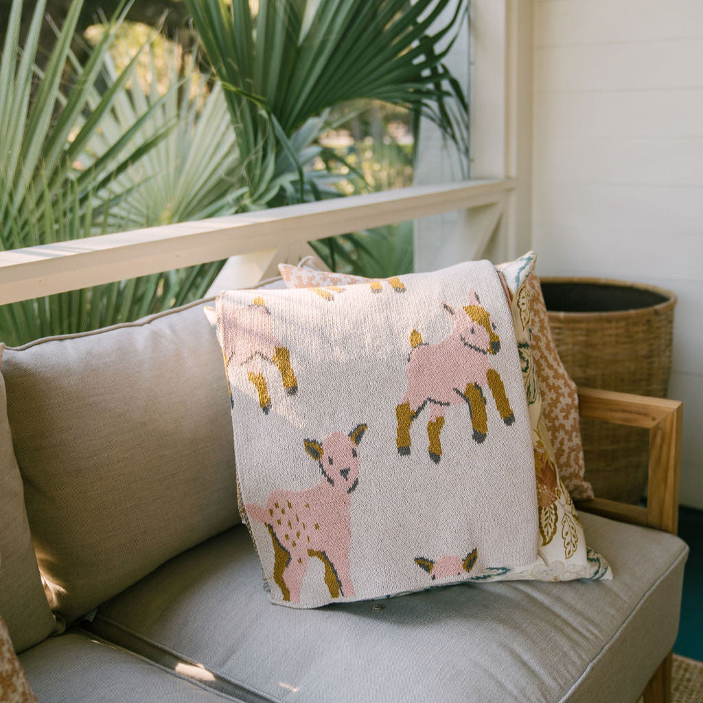 Baby Blanket in Pink Goats