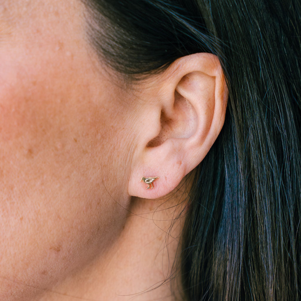 14kt Gold Shorebird Mini Studs