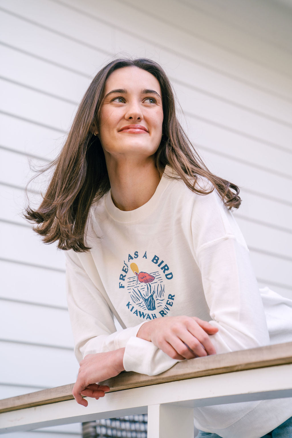 Women's Free as a Bird Reverse Terry Crew - Ivory