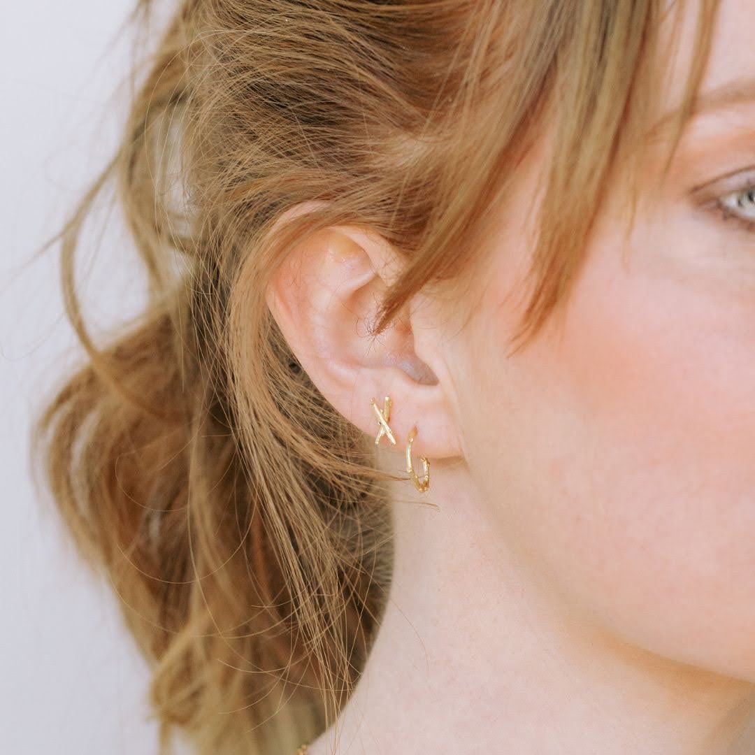 Ronnie Huggie Twig Hoops