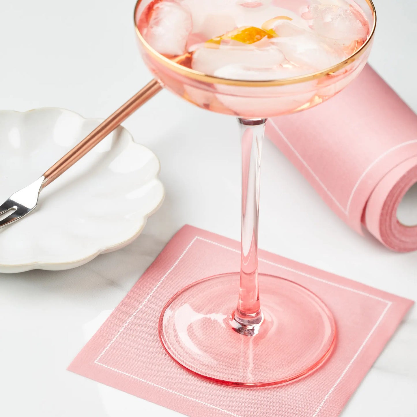 Dusty Pink Disposable Cocktail Napkins