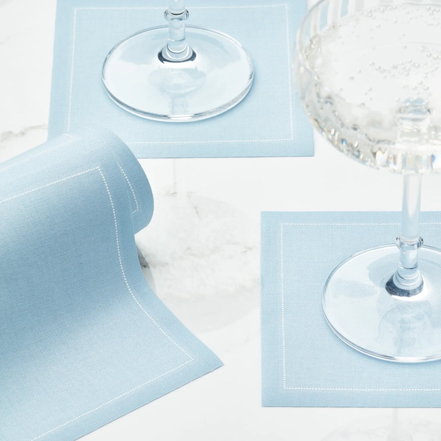 Foggy Blue Disposable Cocktail Napkins