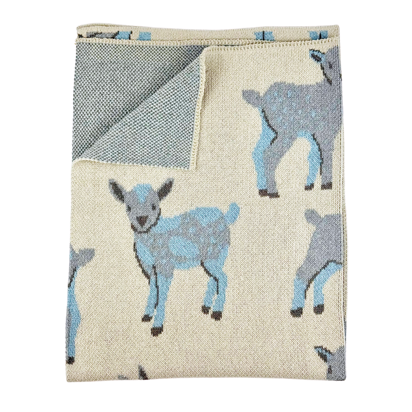 Baby Blanket in Blue Goats