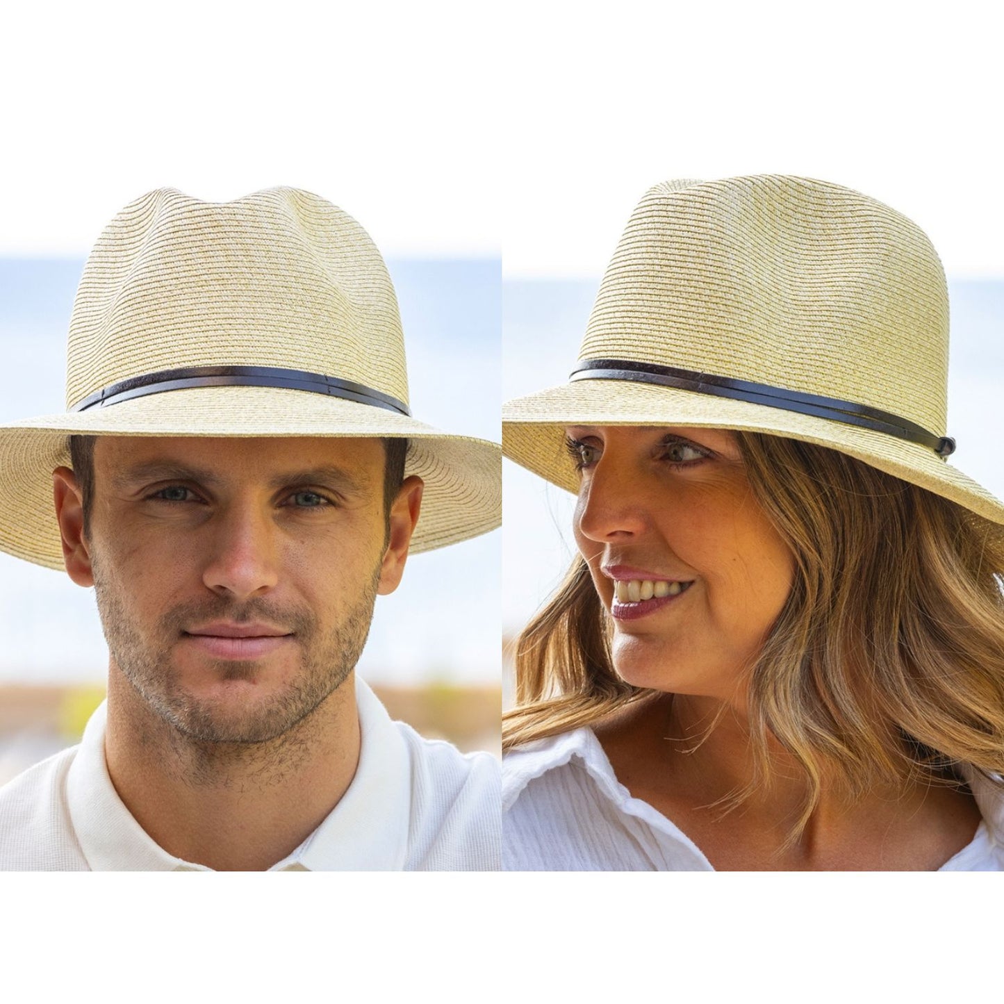Leather Tie Hat - Putty