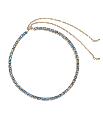 Liza Slider Necklace in Smoked Sapphire