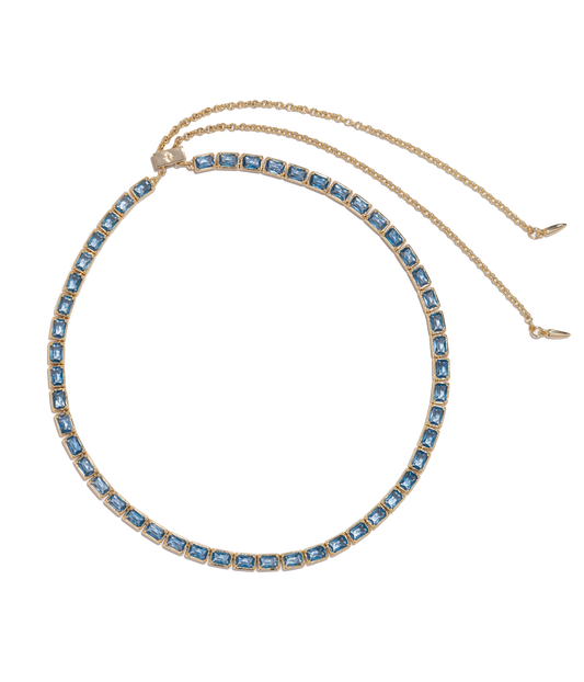 Liza Slider Necklace in Smoked Sapphire