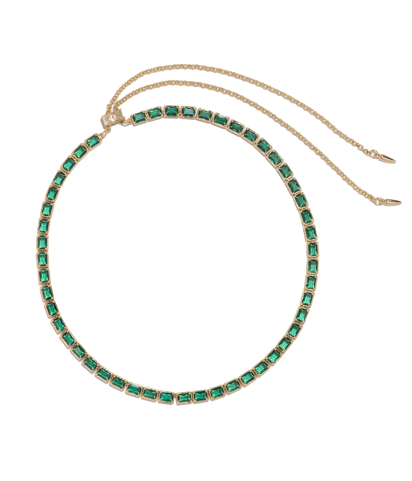 Liza Slider Necklace in Emerald
