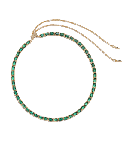 Liza Slider Necklace in Emerald