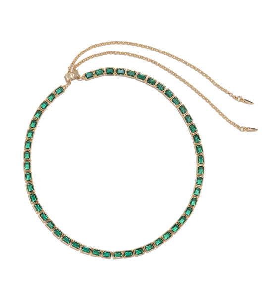 Liza Slider Necklace in Emerald