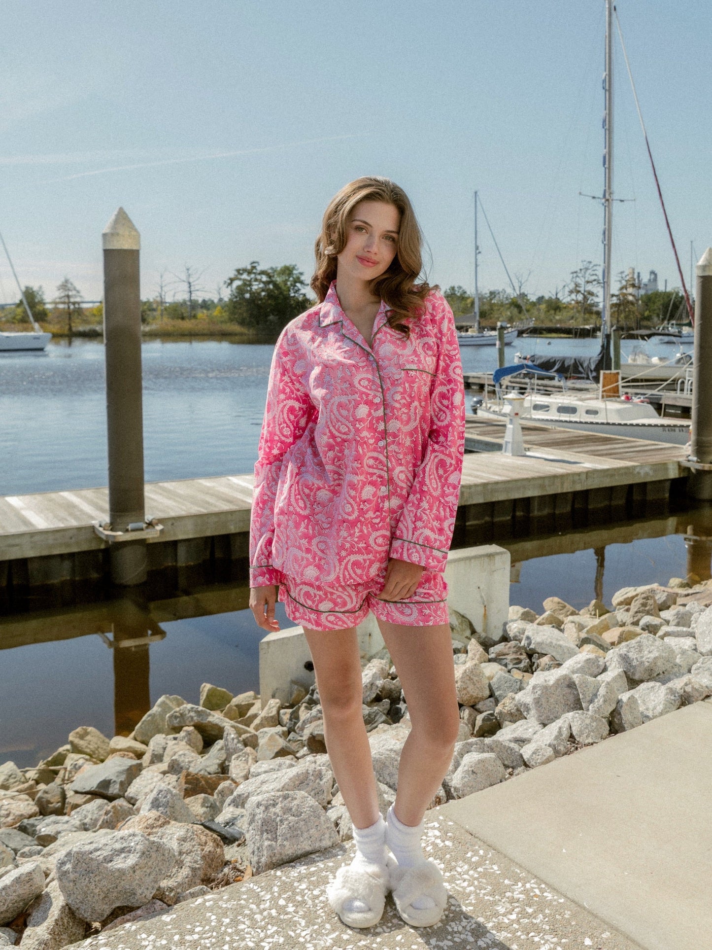 Sugar Paisley Pajama Set - Long/Short