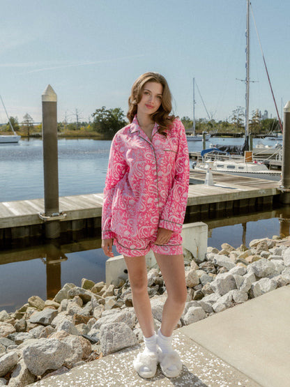 Sugar Paisley Pajama Set - Long/Short