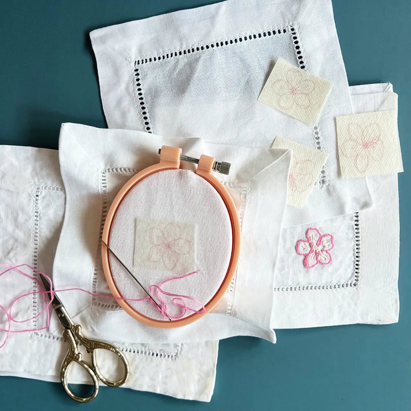 Cherry Blossom Napkins Embroidery Kit