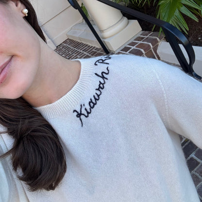 Women's Kiawah River Signature Cashmere Sweater - Off White