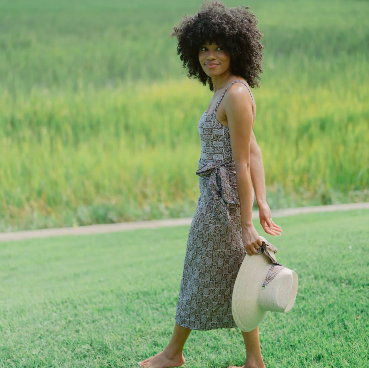Hollyhock Sun Hat - Wide & Short Light Pink Grosgrain Ribbon