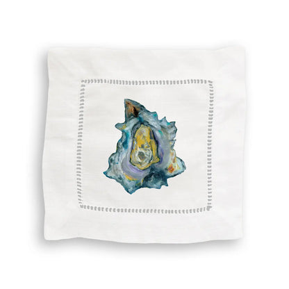 Colorful Oysters Mixed Linen Cocktail Napkin Set