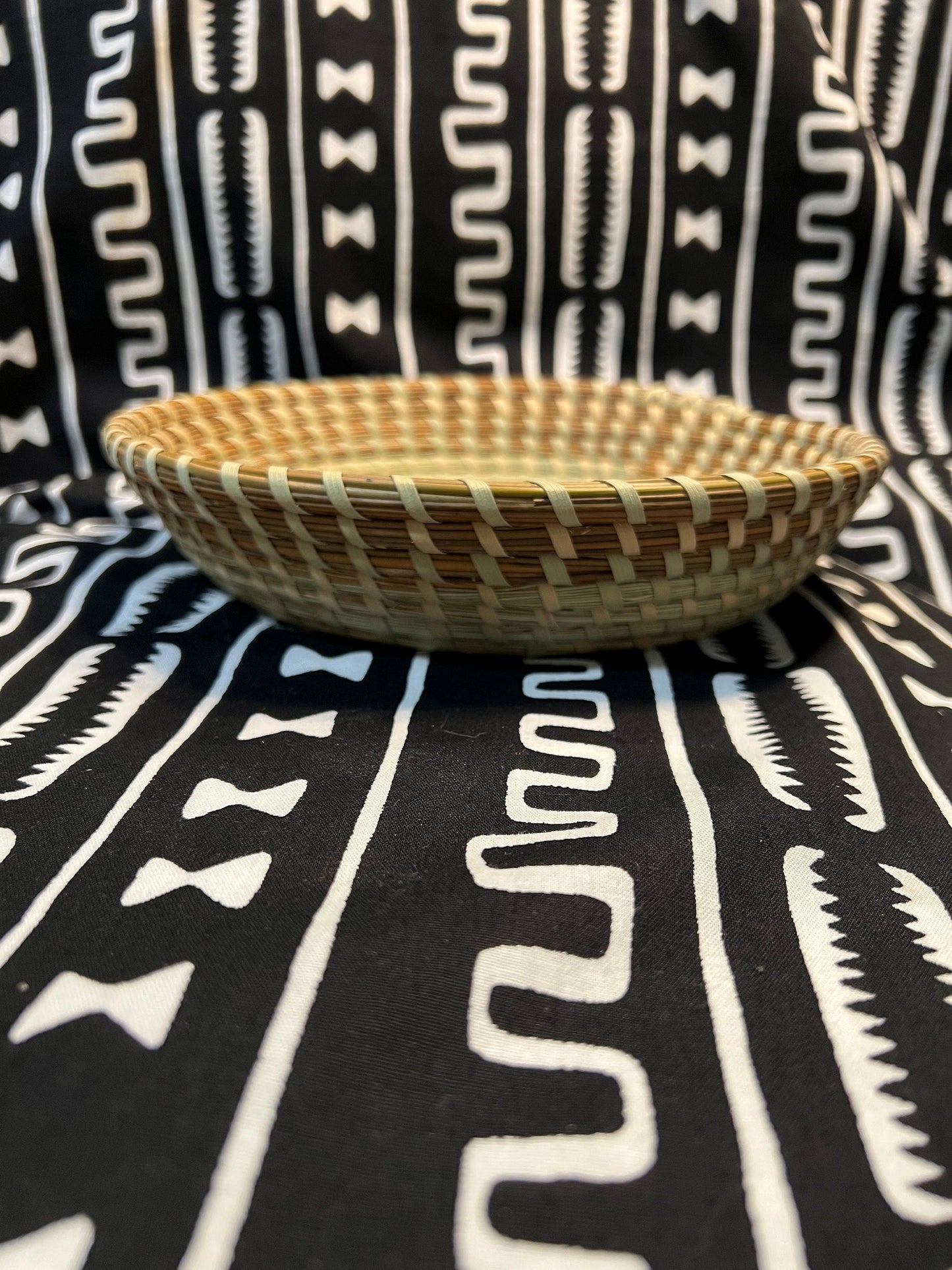 Gullah Catch All Sweetgrass and Bulrush Hand woven Basket sewn in Charleston, South Carolina