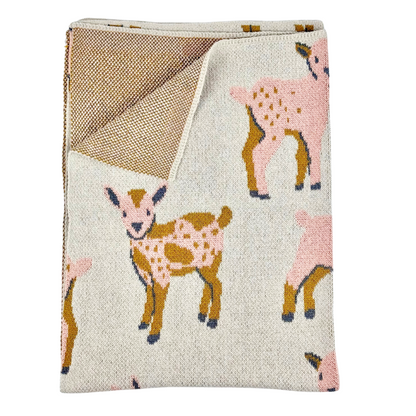 Baby Blanket in Pink Goats