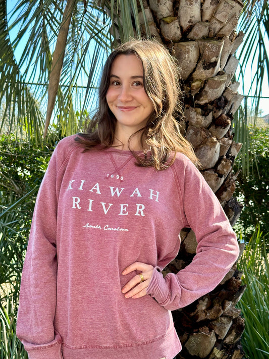 Women's 1698 Burnout Wash Sweatshirt - Cranberry