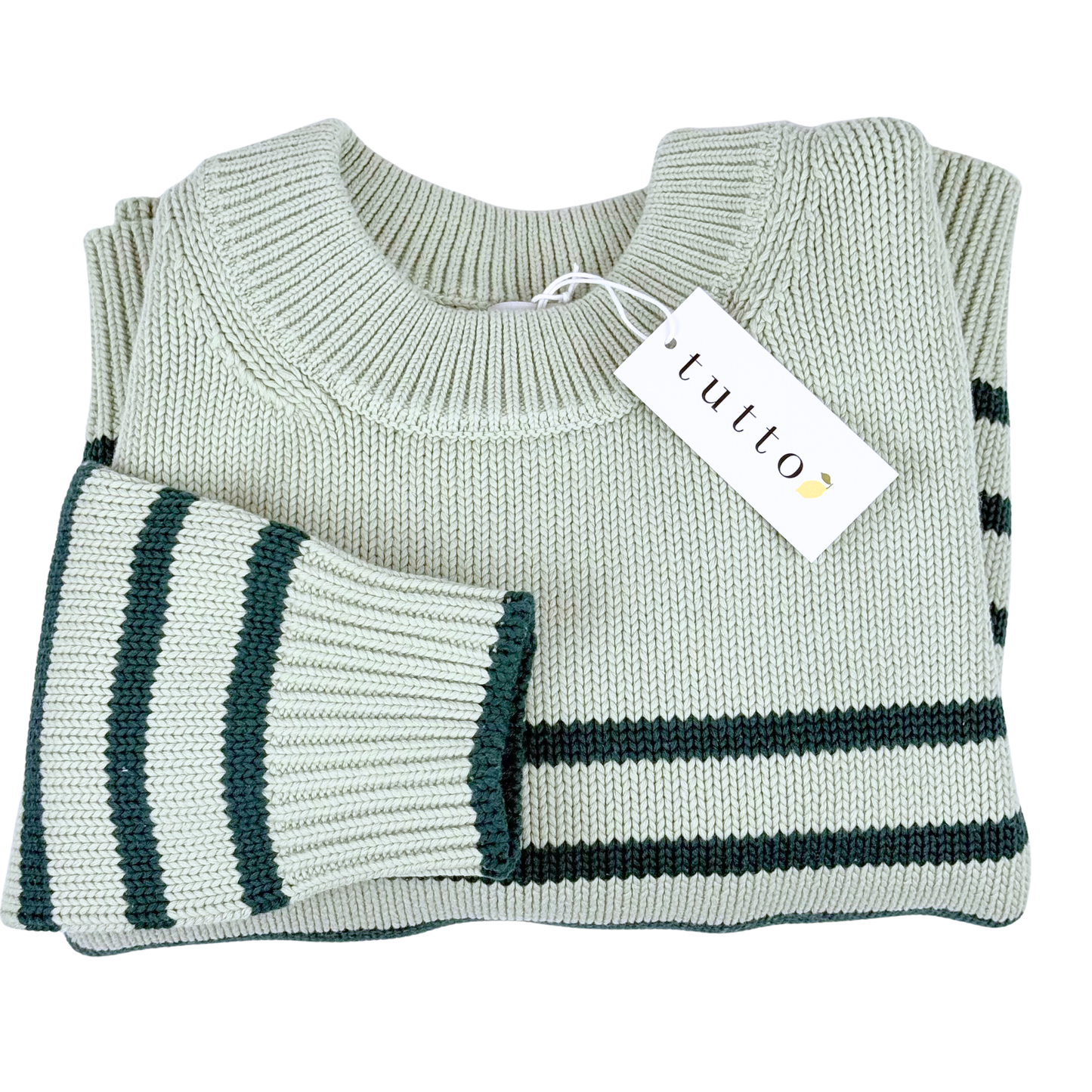 Saltwater Emerald Stripe Cotton Sweater