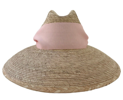 Hollyhock Sun Hat - Wide & Short Light Pink Grosgrain Ribbon