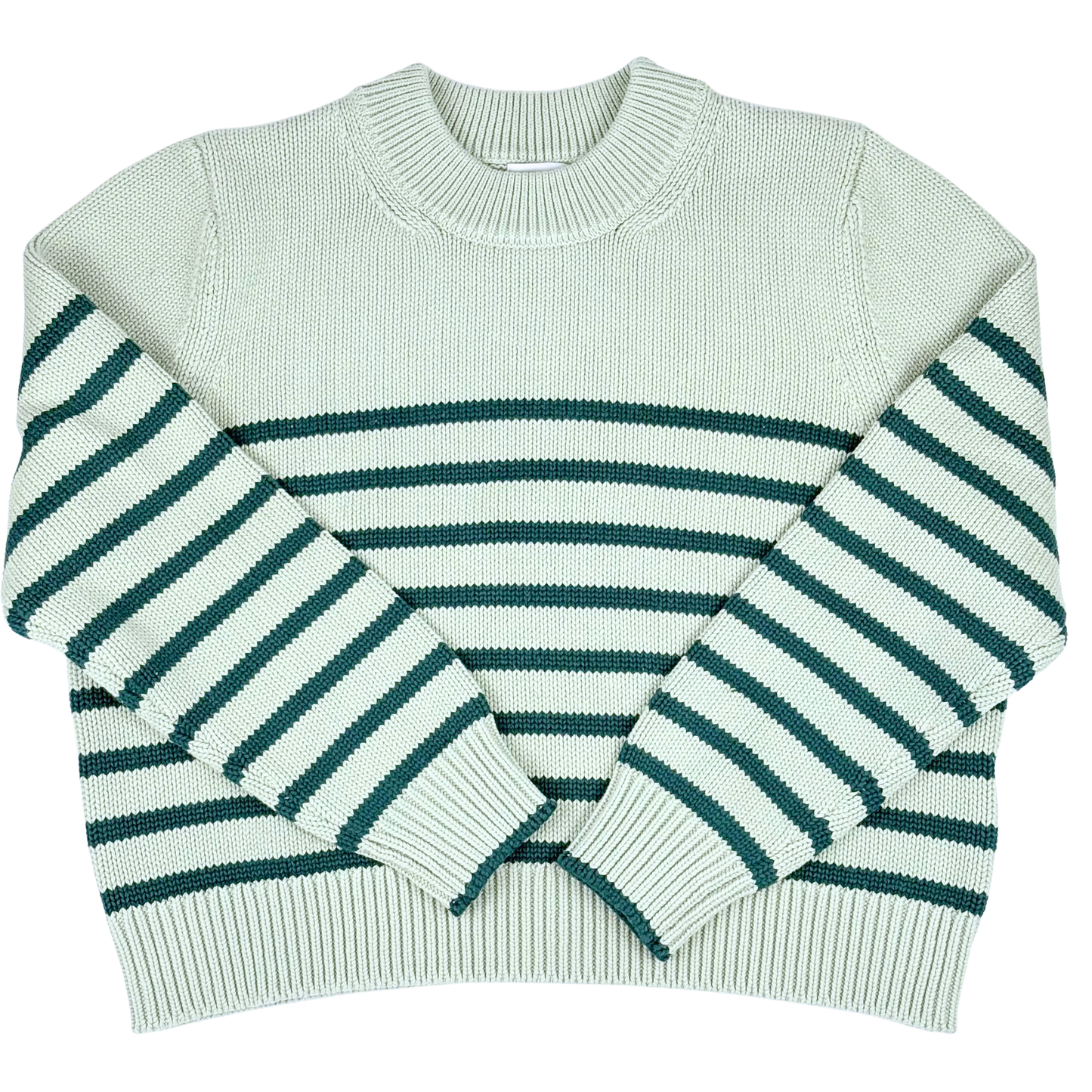 Saltwater Emerald Stripe Cotton Sweater