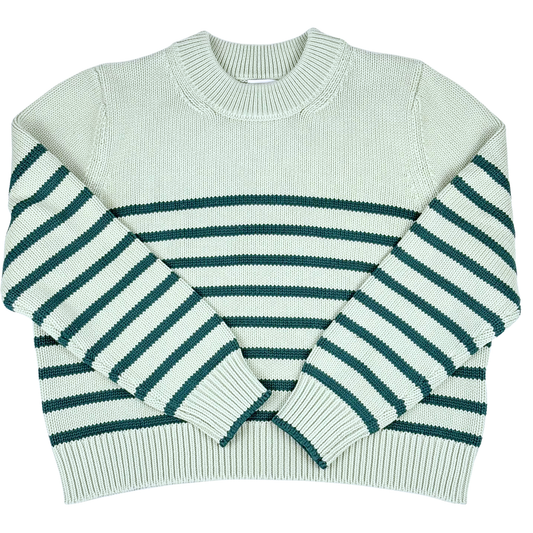 Saltwater Emerald Stripe Cotton Sweater