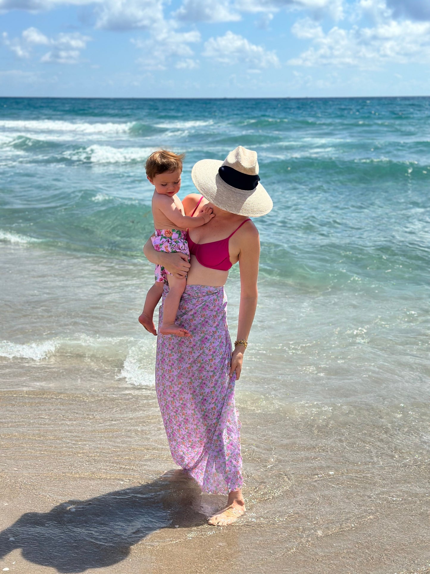 Hollyhock Sun Hat - Wide & Short Light Pink Grosgrain Ribbon