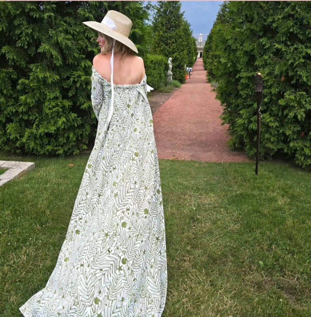 Hollyhock Sun Hat - Pink Pansy Block Print Hat Scarf