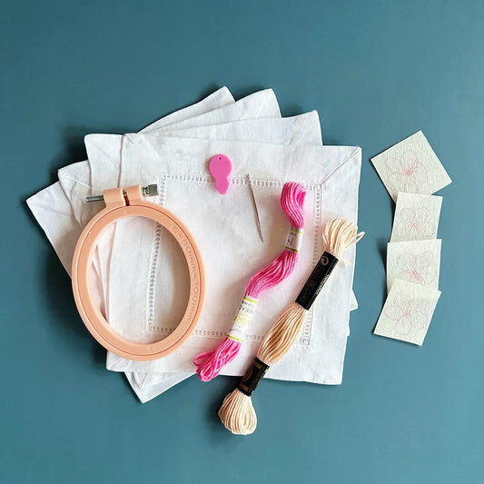 Cherry Blossom Napkins Embroidery Kit