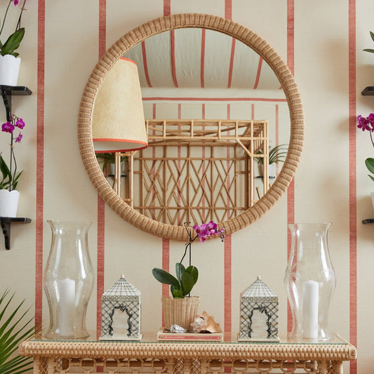 Dunmore Round Wicker Mirror