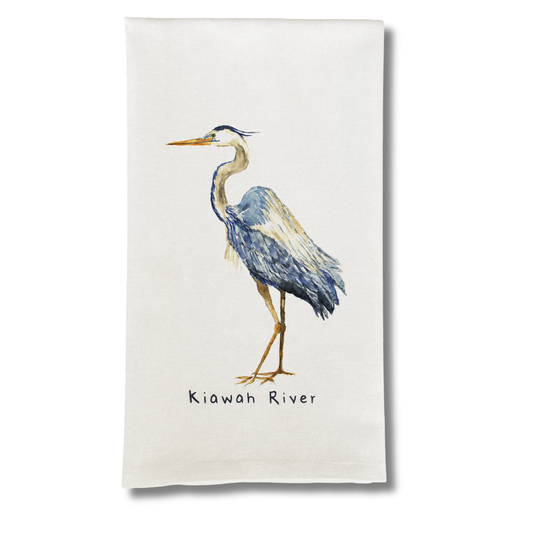 Kiawah River Blue Heron Dish Towel