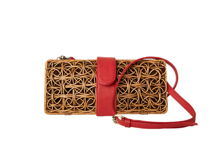 The Cameron  Rattan Woven Clutch