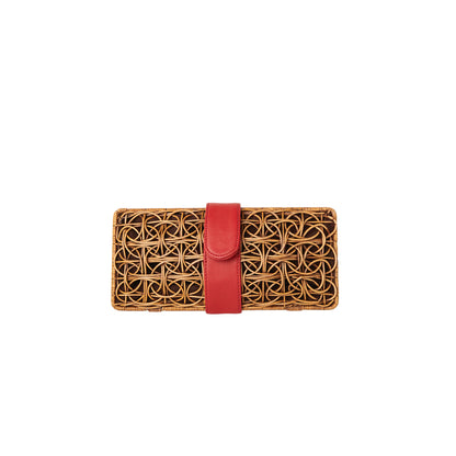 The Cameron  Rattan Woven Clutch
