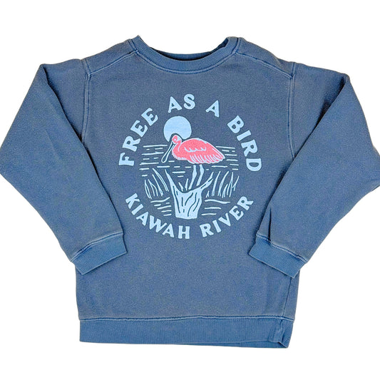 Children's Free as a Bird Spoonbill Sweatshirt - Pacific Blue