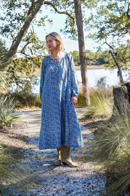 Christopher Maxi Dress - Turquoise Winter Paisley