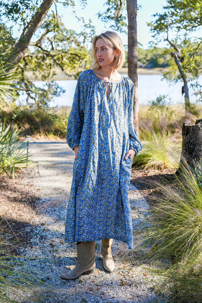 Christopher Maxi Dress - Turquoise Winter Paisley