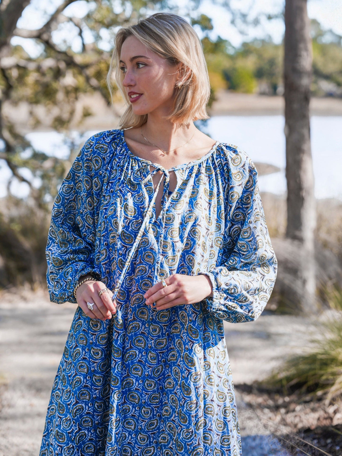 Christopher Maxi Dress - Turquoise Winter Paisley