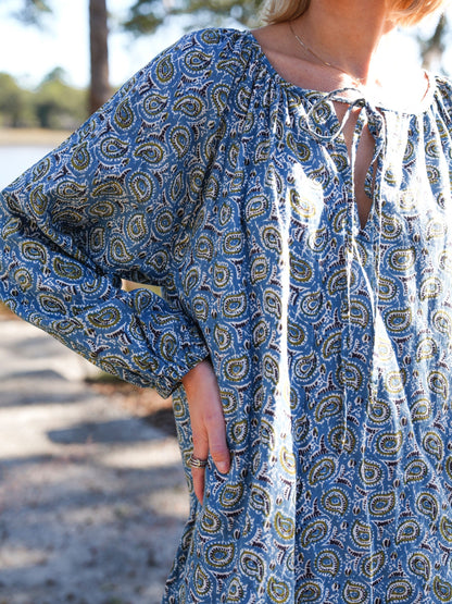 Christopher Maxi Dress - Turquoise Winter Paisley