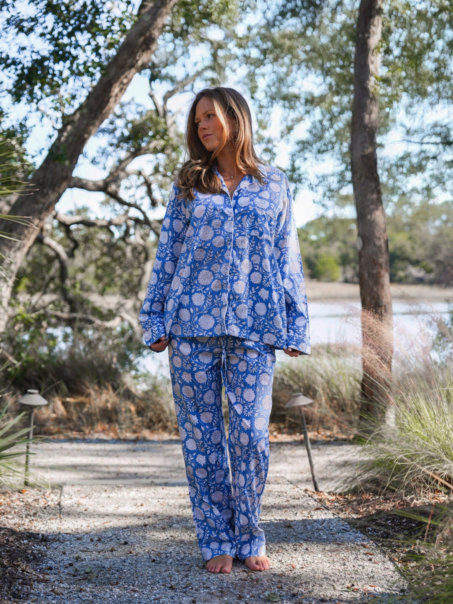 Cozy Pajama Set - Morning Blue Blossom