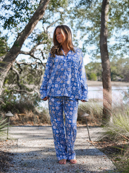Cozy Pajama Set - Morning Blue Blossom