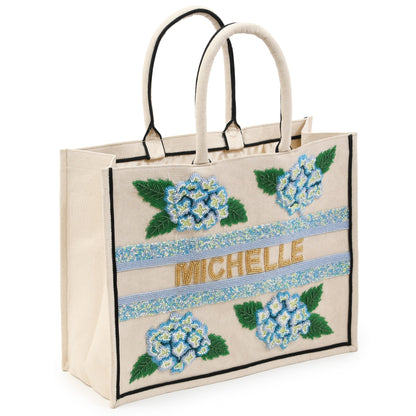 Madeleine Tote – Blue Hydrangea