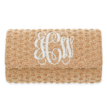 Jackie Custom Beaded Basketweave Clutch