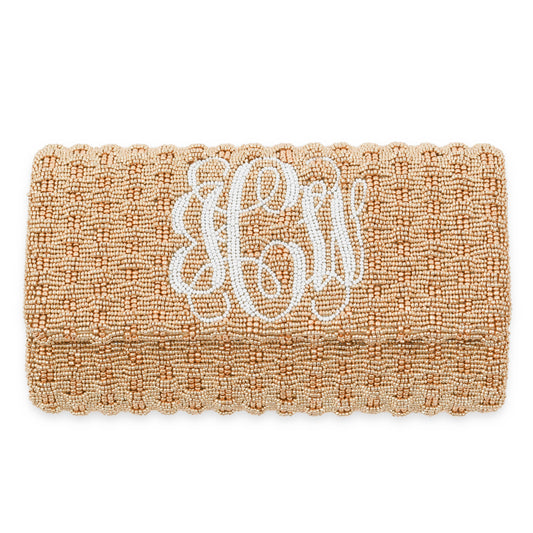 Jackie Custom Beaded Basketweave Clutch